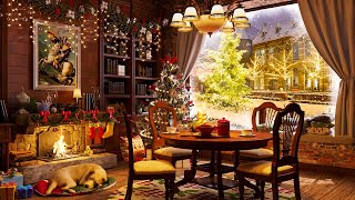 Christmas Jazz Fireplace Ambience ☕ Relaxing Jazz Christmas Music Instrumental 🎄Christmas Jazz Music