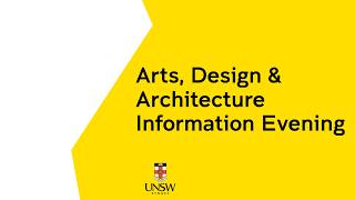 UNSW Arts, Design & Architecture Information Evening 2026