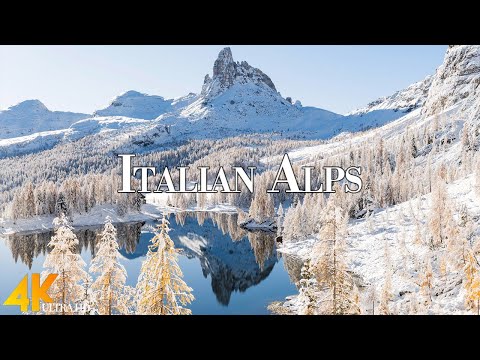 Winter Italian Alps 4K Ultra HD • Enchanting Winter, Scenic Relaxation Film with Calming Music.
