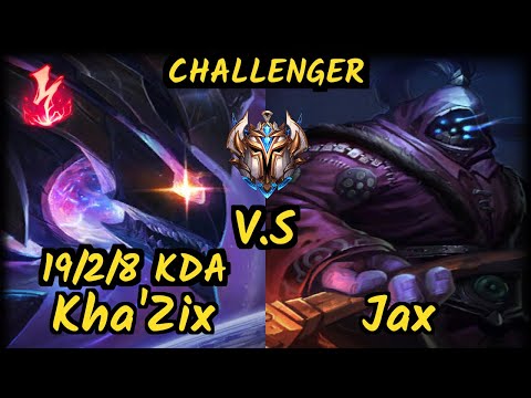 GOG Pride (KHA'ZIX) vs JAX - 19/2/8 KDA JUNGLE CHALLENGER GAMEPLAY - EUW v9.7