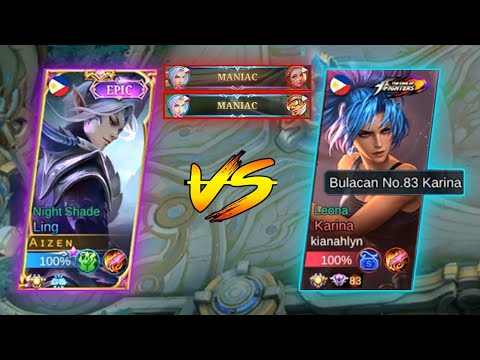 2XMANIAC!! NOOB LING VS TOP GLOBAL BULACAN KARINA!! INSANE MATCH!! 23 KILLS😱!  -MLBB