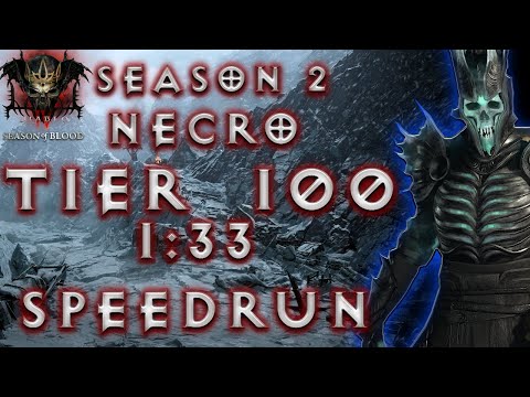 S2 NECRO [1:33] T100 Speedrun Nightmare Dungeons | Diablo 4 Season 2 Necromancer Build Tier 100 NMD