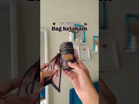 Mini Leather Keychain Bag Mini Leather Bag Keychain Round Keychain Bag Multipurpose Travel Keychain