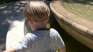 Playing on the fountain at American Academy in Rome