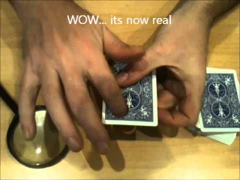 Hollow 2 Magic Magnifying Cards Hole Magic Trick