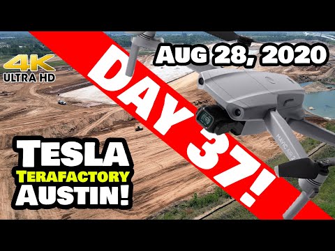 Tesla Gigafactory Austin 4K 8/28/20 - Tesla Terafactory Texas - Drone Flight  Construction Progress!