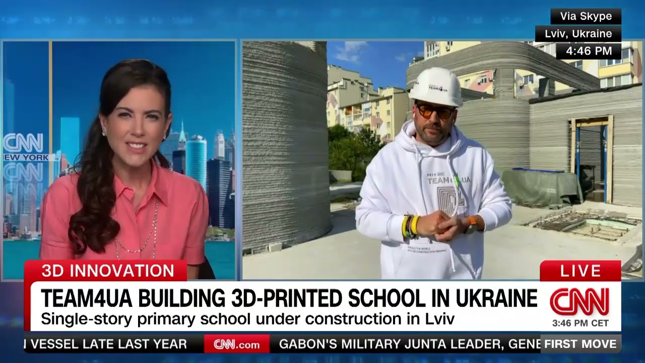 CNN: First Move with Julia Chatterley: Team4UA building 3D-printed school in Ukraine