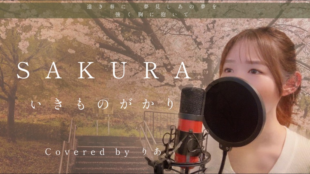 SAKURA／いきものがかり【歌詞付き・フル】（covered by りあ）原曲キー