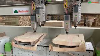 MÁY CẮT VÁN FLYWOOD UỐN CONG LÀM GHẾ | 2 BÀN LÀM VIỆC LIÊN TỤC WM-4DR2