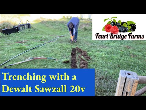 Trenching for Irrigation line using a Dewalt Sawzall 20v