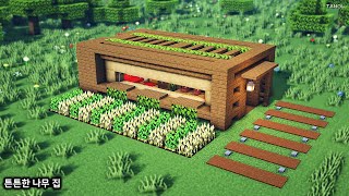 ⚒️Minecraft : How To Build a Sturdy Survival Wooden House - 마인크래프트 강좌 : 튼튼한 야생 나무 집 만들기