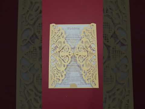 19040 latest laser cut wedding cards, 2 leaflet