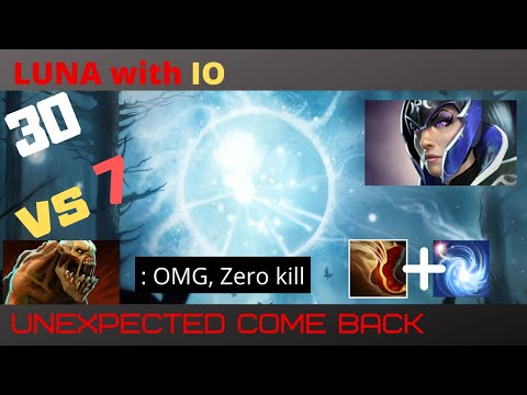 [Dota 2 IO Highlights] LUNA with IO ZERO KILL | the MOST CRAZIEST COME BACK