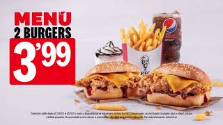 KFC EN KFC NO TENEMOS 2 BURGERS POR 3,99€ anuncio