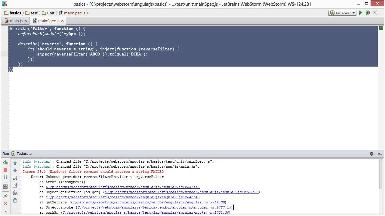 Egghead.io - AngularJS - Testing Overview