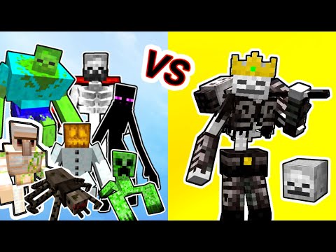Skeleton King Vs. Mutant Monsters in Minecraft