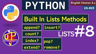 Built in List Methods in Python | append insert count index pop extend remove #shortsfeed #python