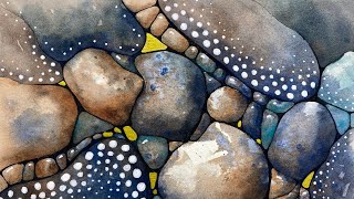 Abstract Texture Rocks in WATERCOLOR - 339