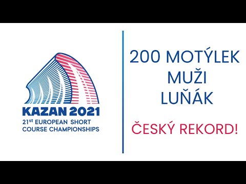 200m Motýlek Muži SEMIFINÁLE ME krátký bazén 2021 Kazaň - Sebastián Luňák Český rekord