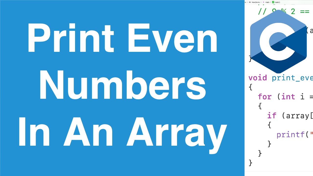 Print Even Numbers In An Array | C Programming Example