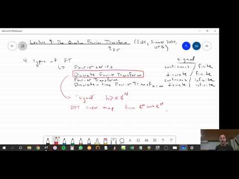Intro to Quantum Computation: Lecture 9 - The Quantum Fourier Transform (UPB 2020)