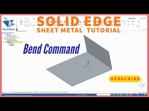 Solid Edge Sheet Metal Tutorial | How to Use the Bend Command in Solid Edge