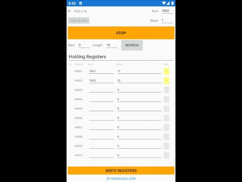 ModTCPSimX : Modbus Simulator