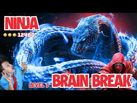 Ninja Video Game Brain Break | Kids Workout, Exercises, PE Games with Fun Movement Activities
