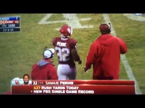 Samaje Perine's NCAA Single Game Rushing Record
