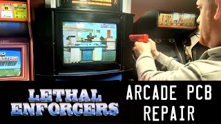 Lethal Enforcers Arcade PCB Repair - Bad Colours!