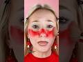 Elmo MAKEUP Challenge ️Full Face Makeup Dewy Red Eyeshadow Looks Simple Youtubeshorts Shorts
