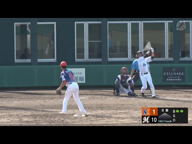 【ファーム】打った瞬間確信の当たり!! マリーンズ・石川慎吾のソロホームラン!! 2024年6月16日 千葉ロッテマリーンズ 対 オイシックス新潟アルビレックスBC