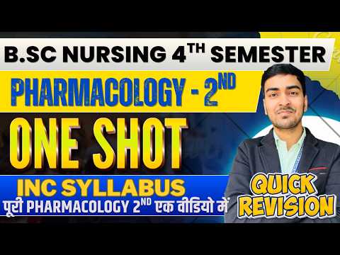 Pharmacology-II Complete One Shot | INC Syllabus | B.Sc Nursing 4th Semester | Quick revision |