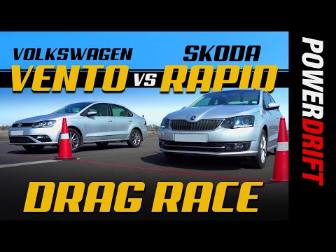Skoda Rapid vs Volkswagen Vento | Drag Race | Episode 4 | PowerDrift