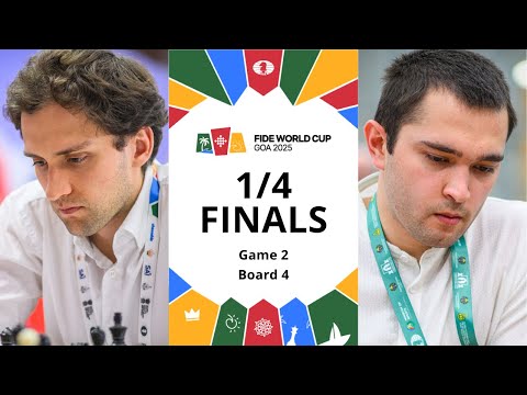 🇩🇪 Alexander Donchenko – Nodirbek Yakubboev 🇺🇿 | FIDE World Cup 2025 | 1/4 finals | Game 2 | Board 4