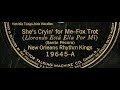 New Orleans Rhythm Kings “She's Cryin' For Me" Paul Mares (1925) song by Santo Pecora