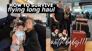 How to SURVIVE FLYING LONG-HAUL with BABY! (Flying with 6 month old twins!)