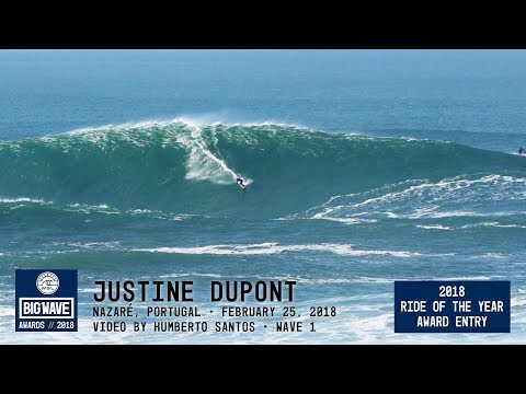 Justine Dupont at  Nazaré 1- 2018 Ride of the Year Award Entry - WSL Big Wave Awards