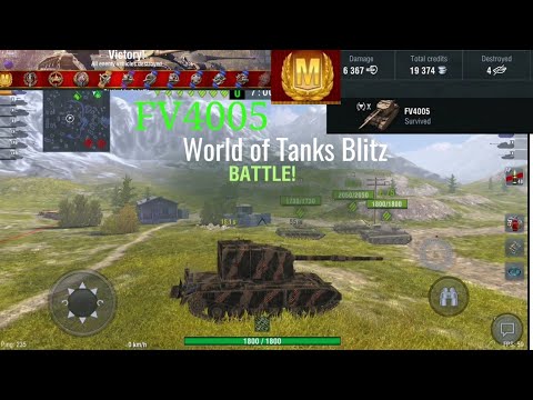 FV4005 World of Tanks Blitz 6367 Damage 4 kills +Mastery Badge