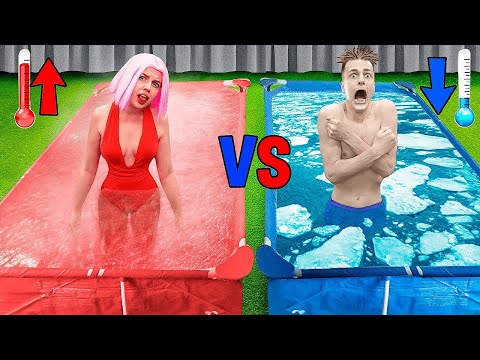 Heißer vs Kalter Pool Challenge !