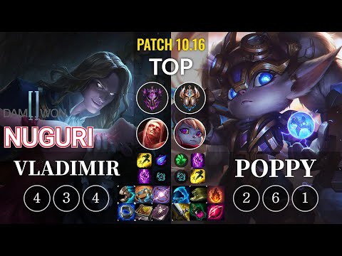 DWG Nuguri Vladimir vs Poppy Top - KR Patch 10.16