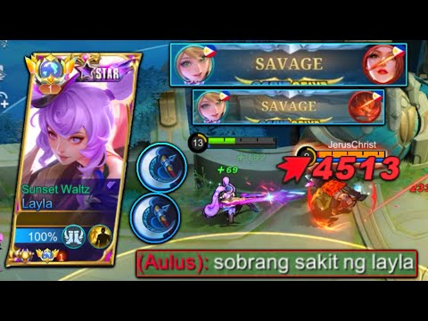 2X SAVAGE!! ONE SHOT BUILD Layla Crazy Critical Damage! - Top 1 Global Layla ~ MLBB