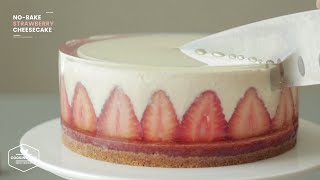 투명 딸기 치즈케이크 (노오븐 젤리 케이크) 만들기 : No-Bake Strawberry Cheesecake Recipe | Cooking tree