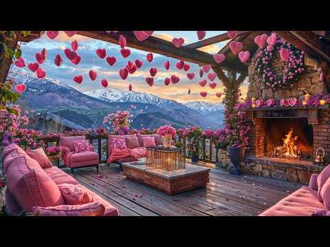 Cozy Valentine’s Day Ambience 24/7 ❤️ Snowy Romance, Soft Piano & Winter Love Vibes