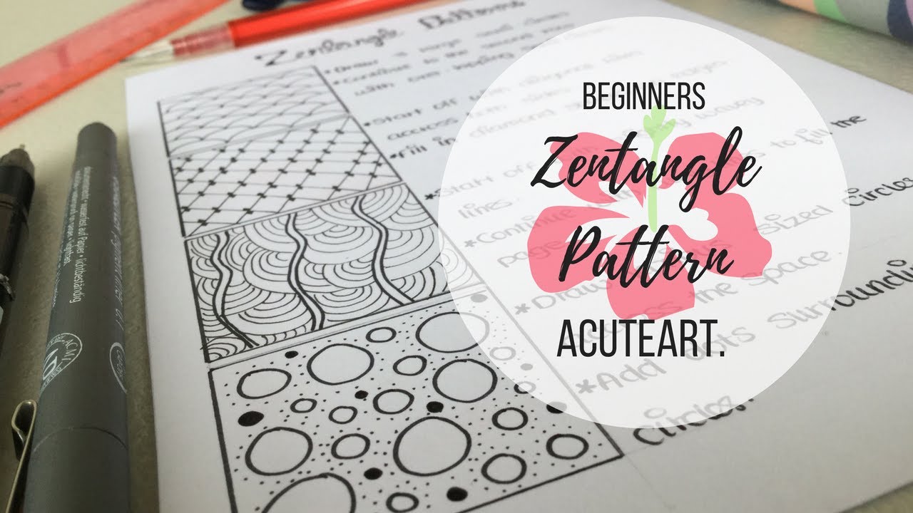 4 Zentangle Patterns for Beginners | Draw Along Tutorial
