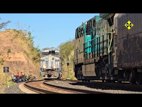 Cruzamento de Trens no Desvio de Jales (SP)
