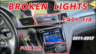 Honda Odyssey Center Console AC Climate Lights Broken Out Fuse #25 (2011 - 2017)