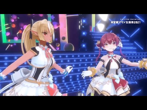 Marine and Flare sing Hyadain no Joujou Yuujou (Nichijou OP 2)