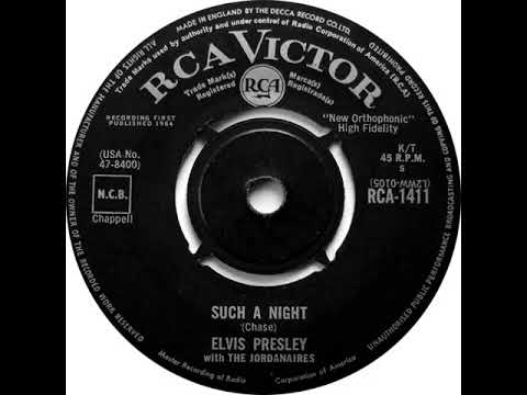 UK New Entry 1964 (178) Elvis Presley with The Jordanaires - Such A Night