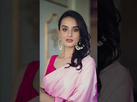 Light Pink Satin Silk Printed Saree with Moonga Silk Hotfix Blouse